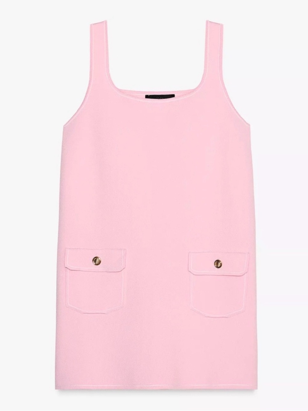 Zara Pink Sleeveless Pocket Shift Dress